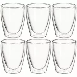 Avanti Caffe Twin Wall Glasses Set Of 6 - 250ml
