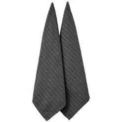 Ladelle Eco Recycled Kitchen Towel Charcoal - 2 Piece Set