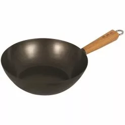 Avanti Non Stick Wok 27cm Carbon Steel/Bamboo Handle