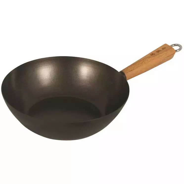 Avanti Non Stick Wok 27cm Carbon Steel/Bamboo Handle