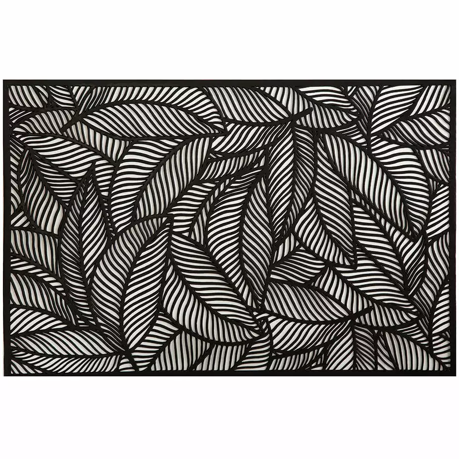 Maxwell And Williams Table Accents Cut-Out Placemat 45x30cm Leaf Black