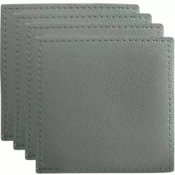 Maxwell And Williams Table Accents Leather Look Cowhide Coaster 10x10cm Set Of 4 Grey