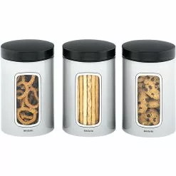 Brabantia Window Canister 1.4L 3 Piece Set Steel