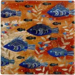 Maxwell And Williams Melanie Hava Ceramic Square Coaster 10cm - River Life