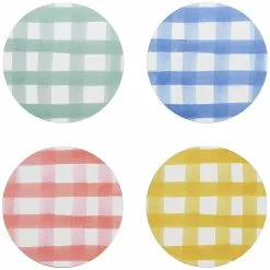 Ecology Ripe Set Of 4 Coasters 10 X 10cm Gingham Round
