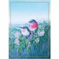 Maxwell And Williams Birds Of Australia Anniversary Tea Towel - Rose Robin