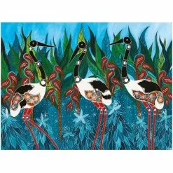 Maxwell And Williams Melanie Hava Jugaig-Bana-Wabu Tea Towel 50X70cm Jabirus Blue