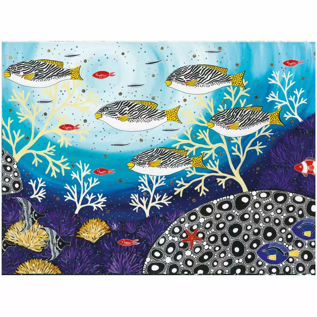 Maxwell And Williams Melanie Hava Jugaig-Bana-Wabu Tea Towel 50X70cm Goldman Sweetlips
