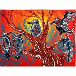 Maxwell And Williams Melanie Hava Journeys Tea Towel 50x70cm Kookaburras