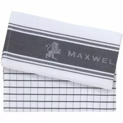 Maxwell And Williams Epicurious Tea Towel 50x70cm Set Of 2 Grey