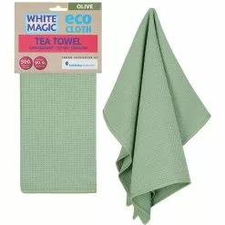 White Magic Tea Towel Single Olive