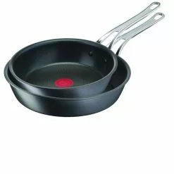 Jamie Oliver By Tefal Cooks Classic Induction Non-stick Hard Anodised Twin Pack Frypans