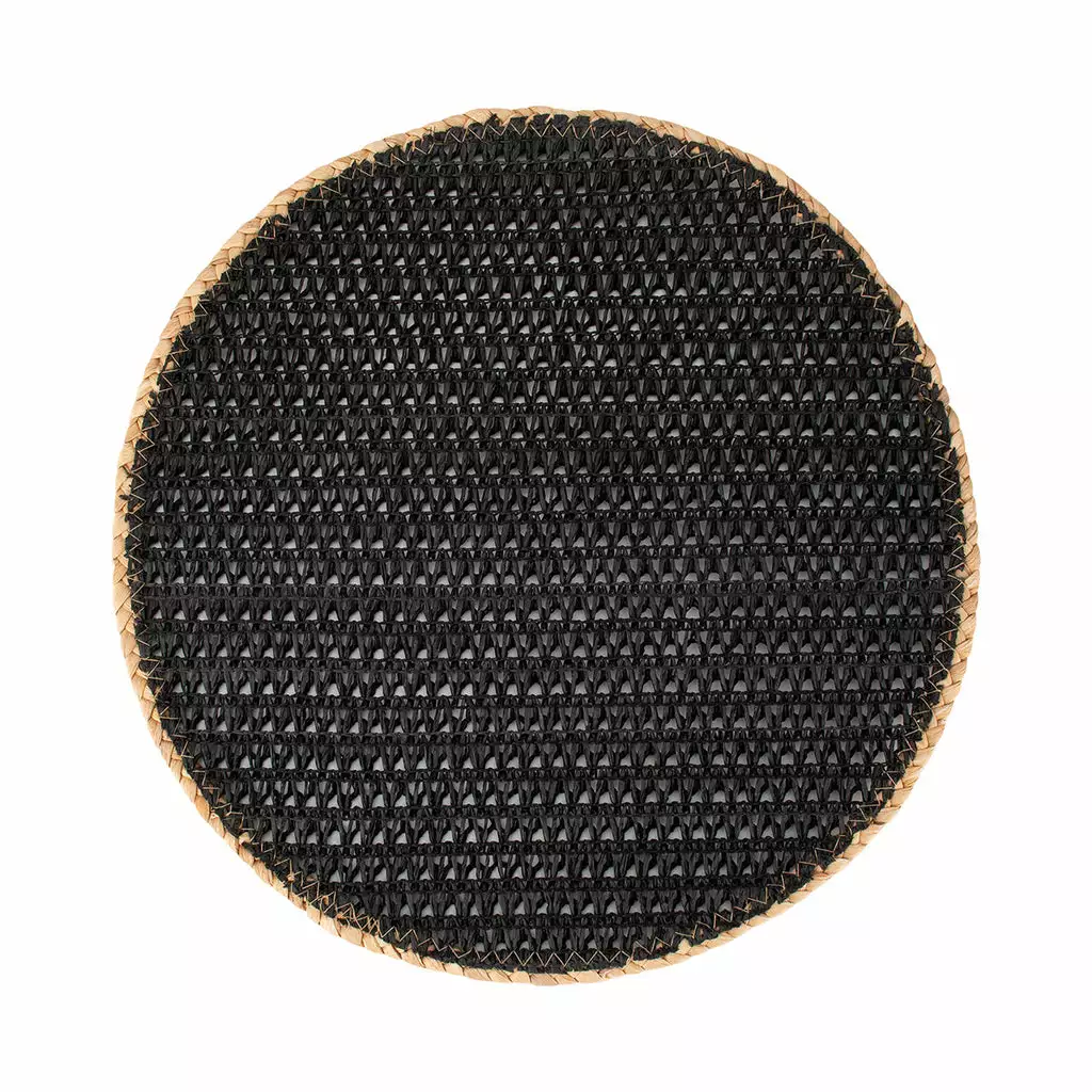 Maxwell And Williams Table Accents Placemat 38cm Round Black Natural