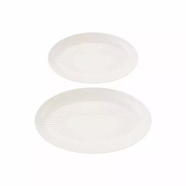 Maxwell And Williams Radiance Serving Platter Set Of 2 White Gift Boxed