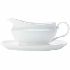 Maxwell And Williams White Basics Gravey Boat And Saucer 550ml