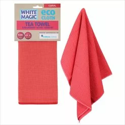 White Magic Tea Towel Single Coral